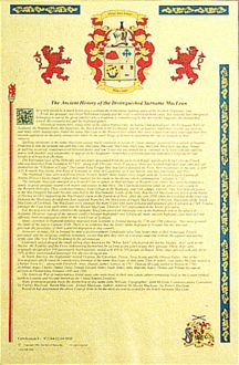 1700 word Family History and Coat of Arms Scroll